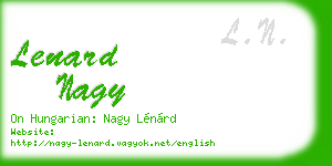 lenard nagy business card