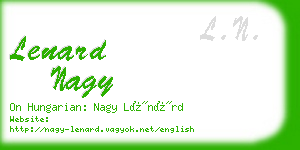 lenard nagy business card